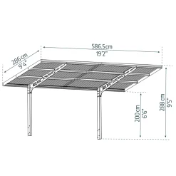 Sydney Wave 3X6 m Svart i Metall*Canopia by Palram Discount