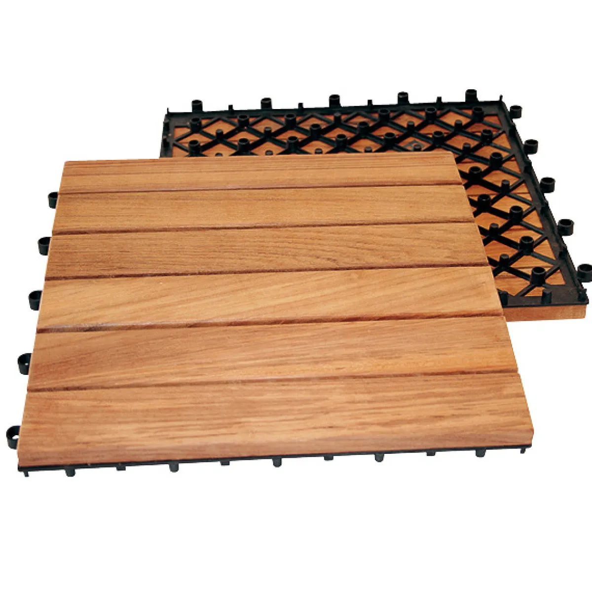 Teak Deltaplattan 30x30 Typ A Vänster*Strand Stainless