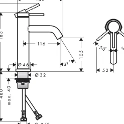 Tecturis S 110 EcoSmart+ utan Bottenventil*Hansgrohe Discount