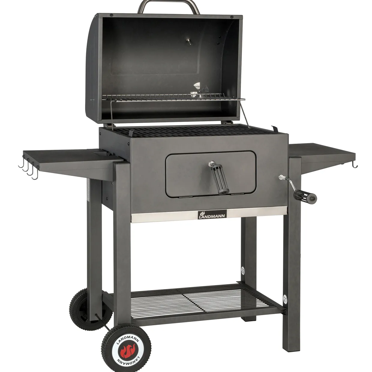 Tennessee Broiler Grilltunna med Fällbara Sidobord & Integrerad Termometer