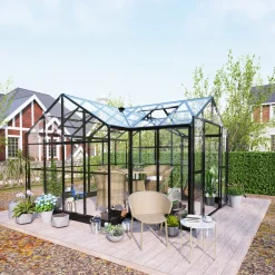 T-Format 12,4m² 4mm Säkerhetsglas & 6mm Kanalplast*Metalcraft New