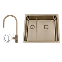 Titan 53 KHX Nickel med Köksblandare Steel Accent D*Nordic Tech Outlet