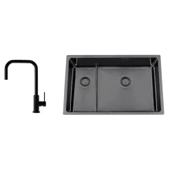 Titan 73 KHX Nickel med Köksblandare Steel Accent Square Shadow*Nordic Tech Discount