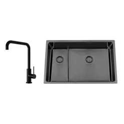 Titan 73 KHX Nickel med Köksblandare Steel Mood Shadow*Nordic Tech Hot