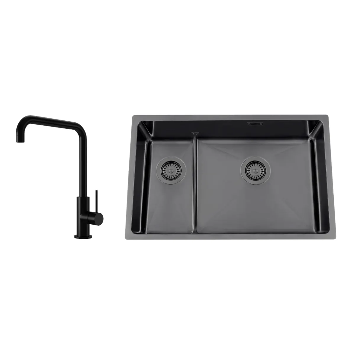 Titan 73 KHX Nickel med Köksblandare Steel Mood Shadow*Nordic Tech Hot