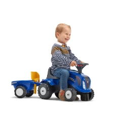 Traktor med trailer, kratta och skyffel Baby New Holland*Falk Online