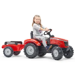Traktor med vagn Massey Ferguson*Falk Sale