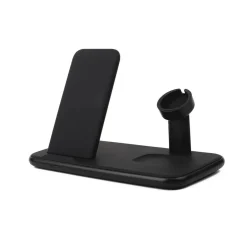 Tripple Qi Laddare Usb-C Anslutning 20W Totalt Svart Mobil/Watch/Airpods*Gear Online