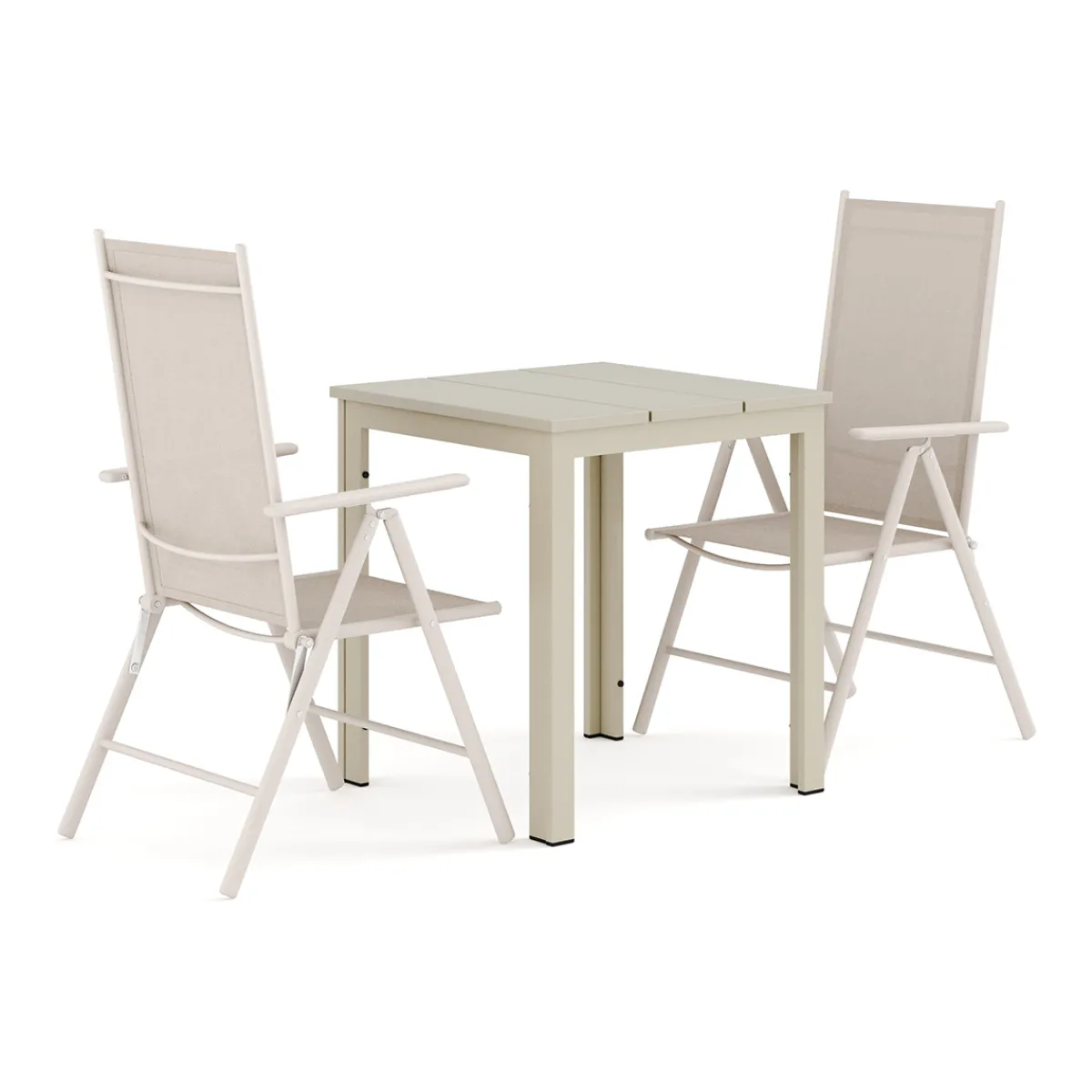 Tunis utomhus caféset 70x70 cm med 2 Maggie positionsstolar*Comfort Garden Discount