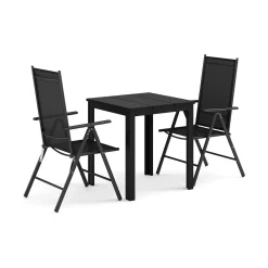 Tunis utomhus caféset 70x70 cm med 2 Maggie positionsstolar*Comfort Garden Discount