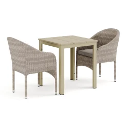 Tunis utomhus caféset 70x70 cm med 2 Thor fåtöljer*Comfort Garden Sale