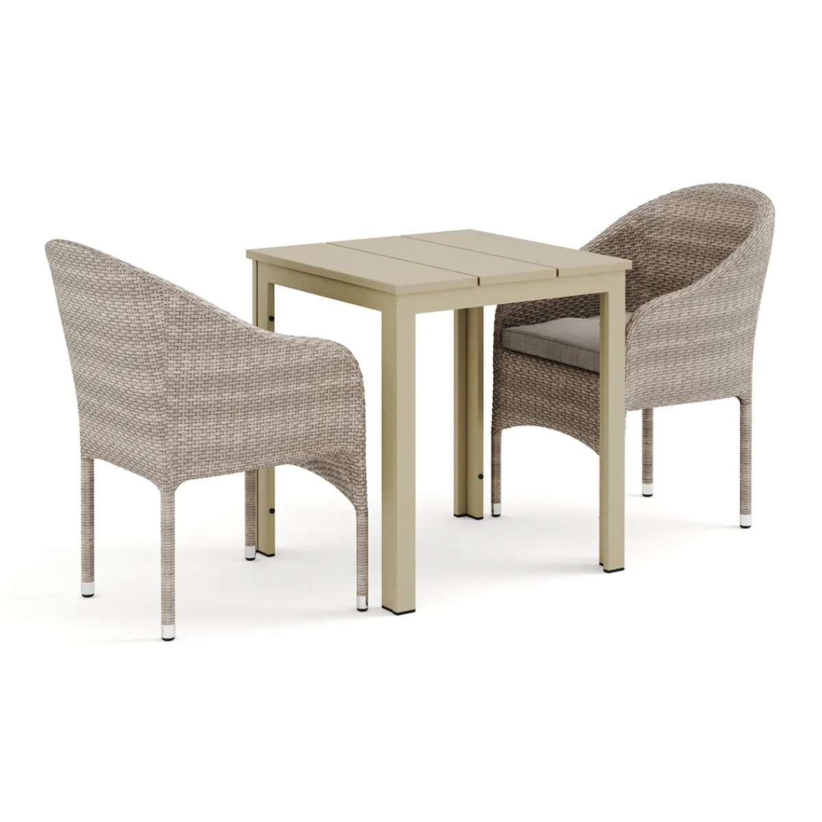 Tunis utomhus caféset 70x70 cm med 2 Thor fåtöljer*Comfort Garden Sale