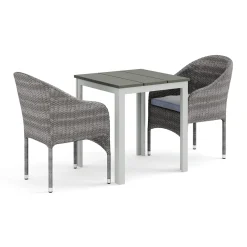 Tunis utomhus caféset 70x70 cm med 2 Thor fåtöljer*Comfort Garden Sale