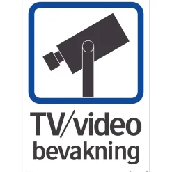 Tv/videobevakning 148x210 mm Dekal*Systemtext Outlet