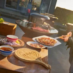 Vedeldad med Dubbelsidig Gjutjärnsplatta & Pizzaspade*OFYR Outlet