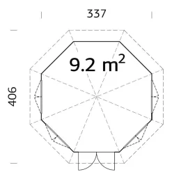 Veronica 4 Trädgårdspaviljon 9,2 m² i Obehandlat Trä*Palmako Online