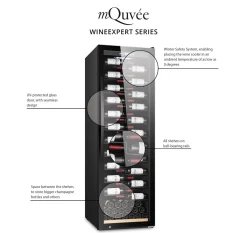 WineExpert 126 Fullglass SW-126B Svart med 2 Zoner och Plats för 126 Flaskor*mQuvée Sale