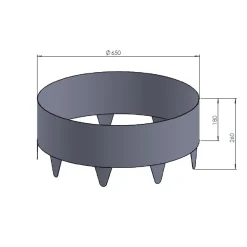 Zinkplåt 26cm Hög ⌀65 cm*Skotte Garden Online