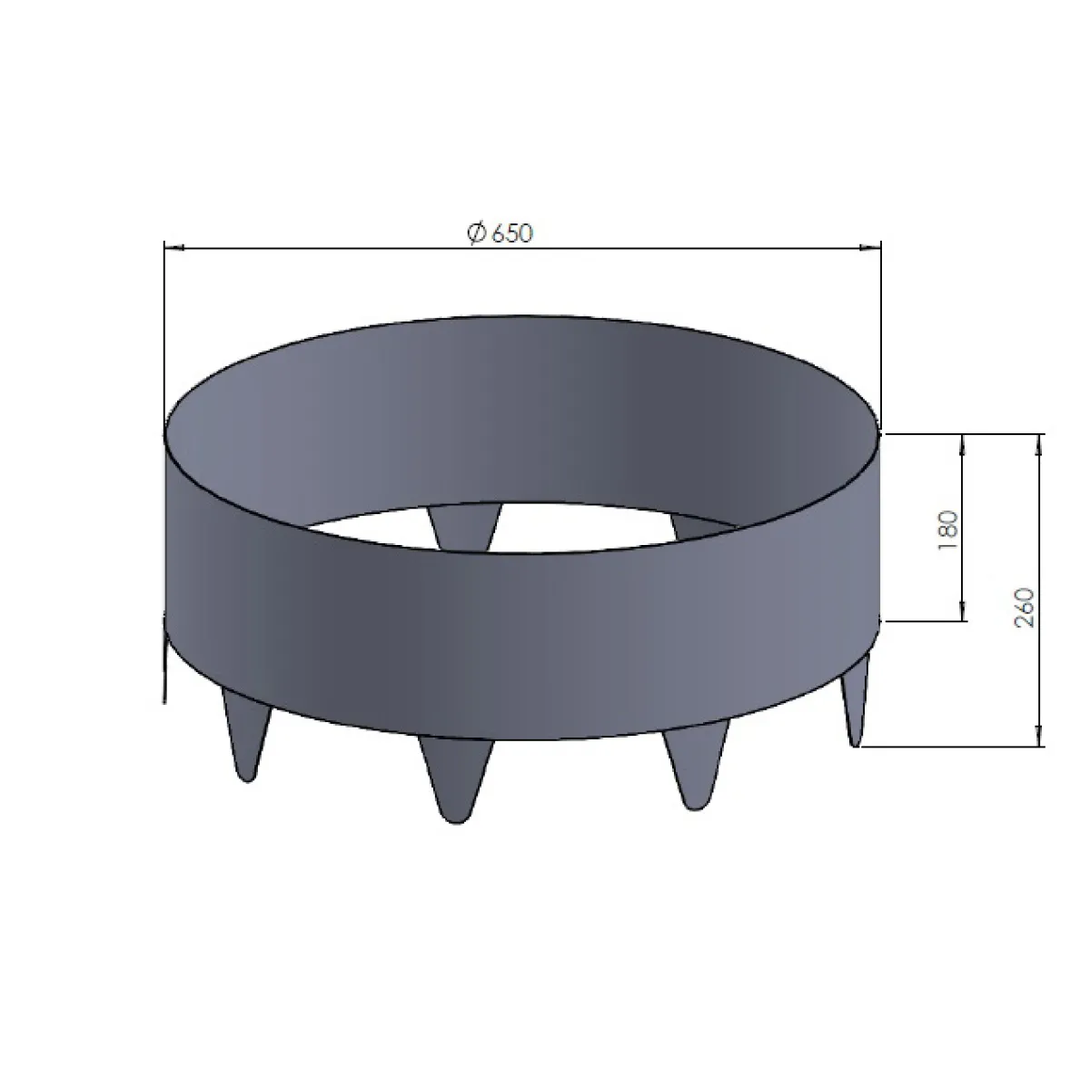 Zinkplåt 26cm Hög ⌀65 cm*Skotte Garden Online